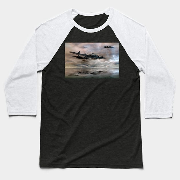 B-17 Flying Fortress - Almost Home Baseball T-Shirt by SteveHClark